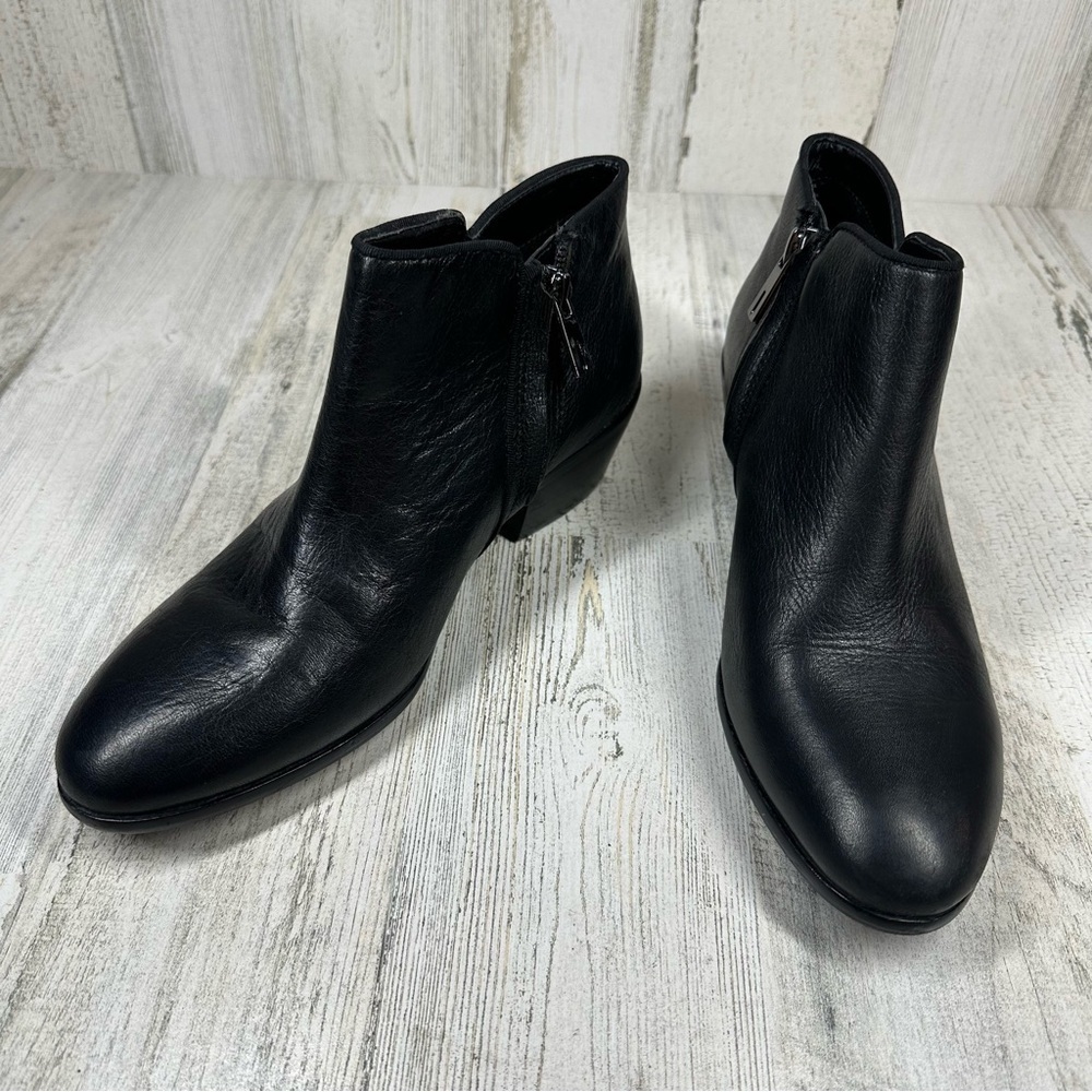 Sam Edelman Petty Black Leather Ankle Boot #479‎